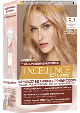 Краска для волос L'Oreal Paris Excellence оттенок 9U Универсальный очень светло-русый, 1 шт